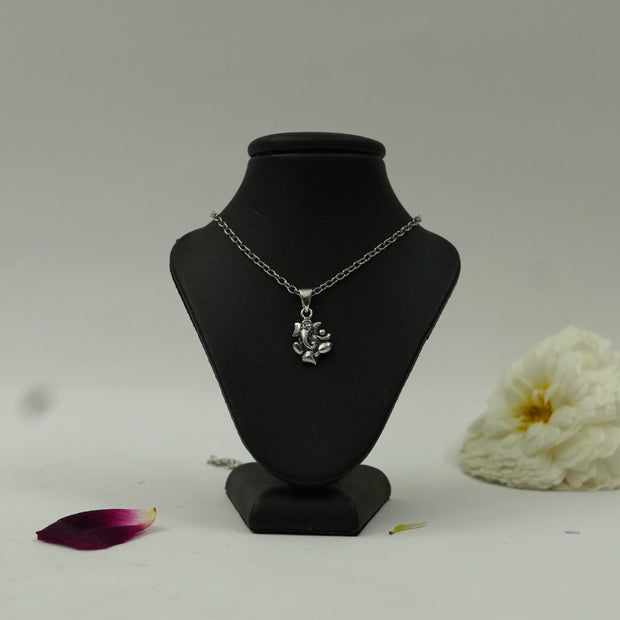 Silver Plated Brass Lord Ganesha Pendant | Ganpati Locket for Prosperity & Protection | Pendant Only