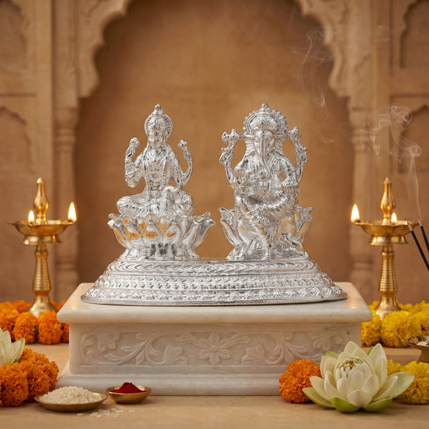 Brass Lakshmi Ganesh Idol – Auspicious Home Décor & Gifting