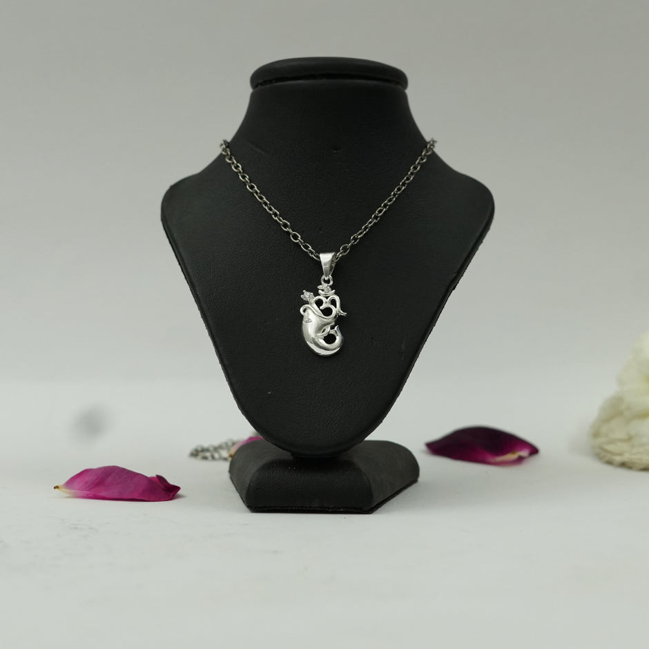 Om with Ganesh Ji Spiritual Pendant – Divine Blessings Sacred Symbol Pendant for Wisdom