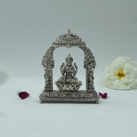 Divine Goddess Lakshmi Idol with Ornate Arch – Handcrafted Pooja Murti for Home & Temple