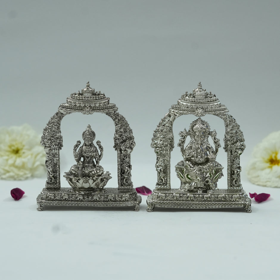 Divine Goddess Lakshmi and Ganesh Murti – Handcrafted Pooja Murti for Home & Temple