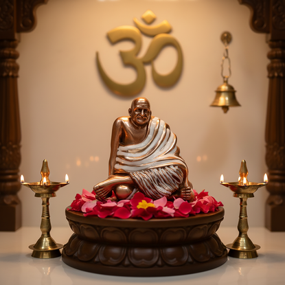 Neem Karoli Baba Energized Brass Idol | Divine Guru Ji Murti for Home, Office & Meditation