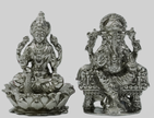 Lakshmi Ganesha Idol Set – Handcrafted Prosperity & Wisdom Murti for Pooja & Gifting