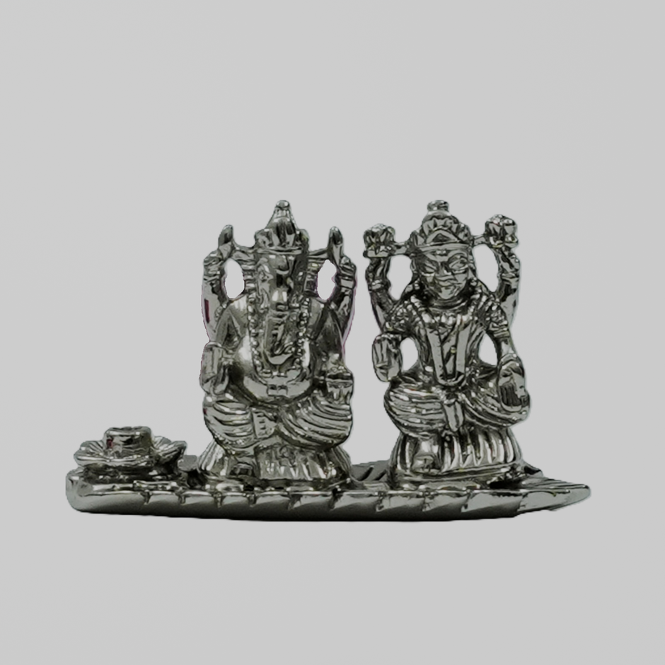 Lakshmi Ganesha Idol Set – Handcrafted Prosperity & Wisdom Murti for Pooja & Gifting
