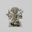 Panchmukhi Hanuman Idol in Brass with Silver Finish – Multi-Face Hanuman Ji Murti for Home & Office
