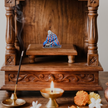 Neem Karoli Baba With Blanket in Silver Finish Hand-Painted Brass Idol | Guru Ji Murti
