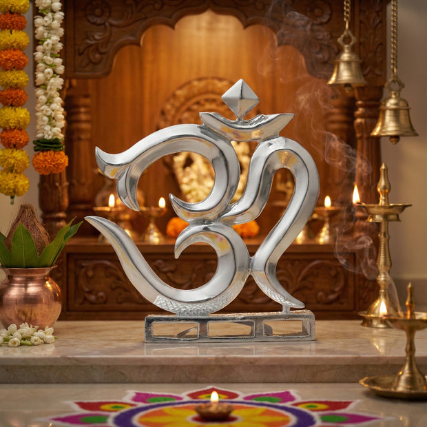 Divine Om Symbol Brass Idol | Sacred Aum Murti for Home, Office & Meditation (Energized)