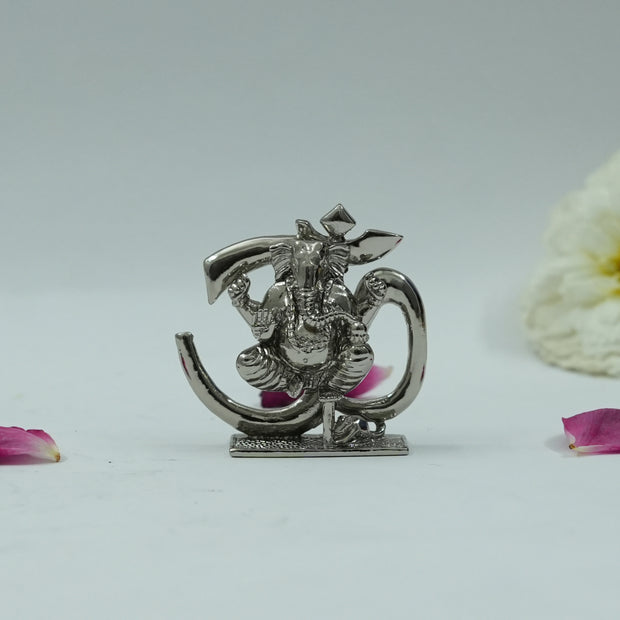Divine Om Ganesh Brass Idol | Energized Lord Ganesha Aum Murti for Home, Office & Pooja