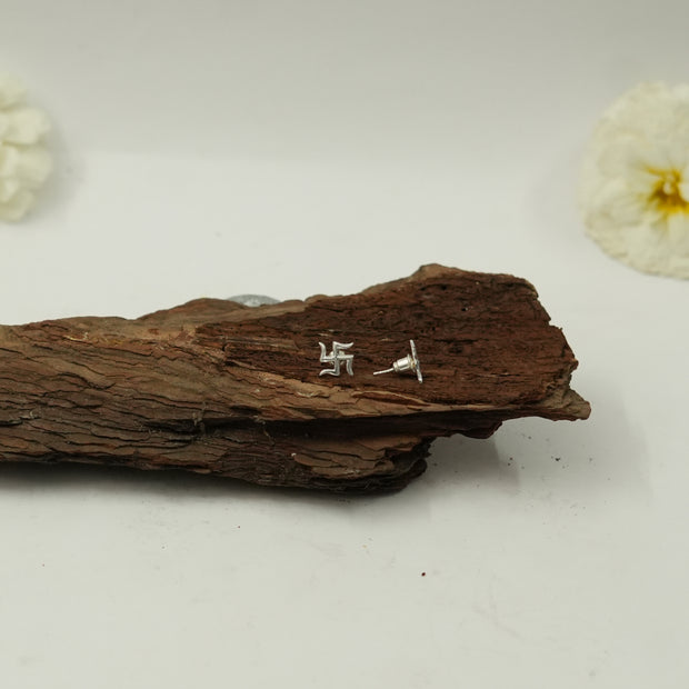 Swastik Stud Earrings | Auspicious Hindu Symbol Spiritual Jewellery