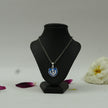 Sacred Khanda Shield Spiritual Brass Pendant with Blue Enamel & Silver Finish