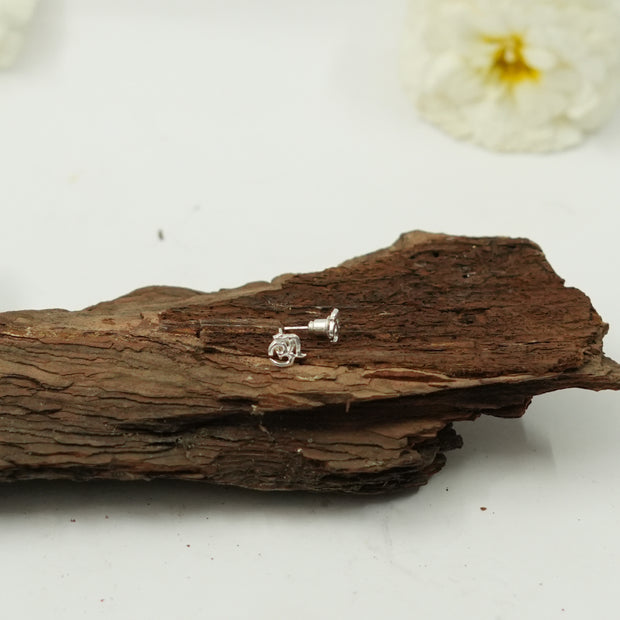 Om (ॐ) Silver Stud Earrings | Sacred Aum Spiritual Jewellery