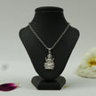 Divine Maa Lakshmi Pendant in Brass with Silver Finish – Lotus Design Pendant Only