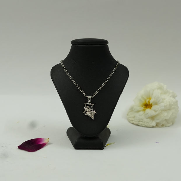 Divine Jhula Krishna Pendant in Brass with Silver Finish – Spiritual Pendant Only