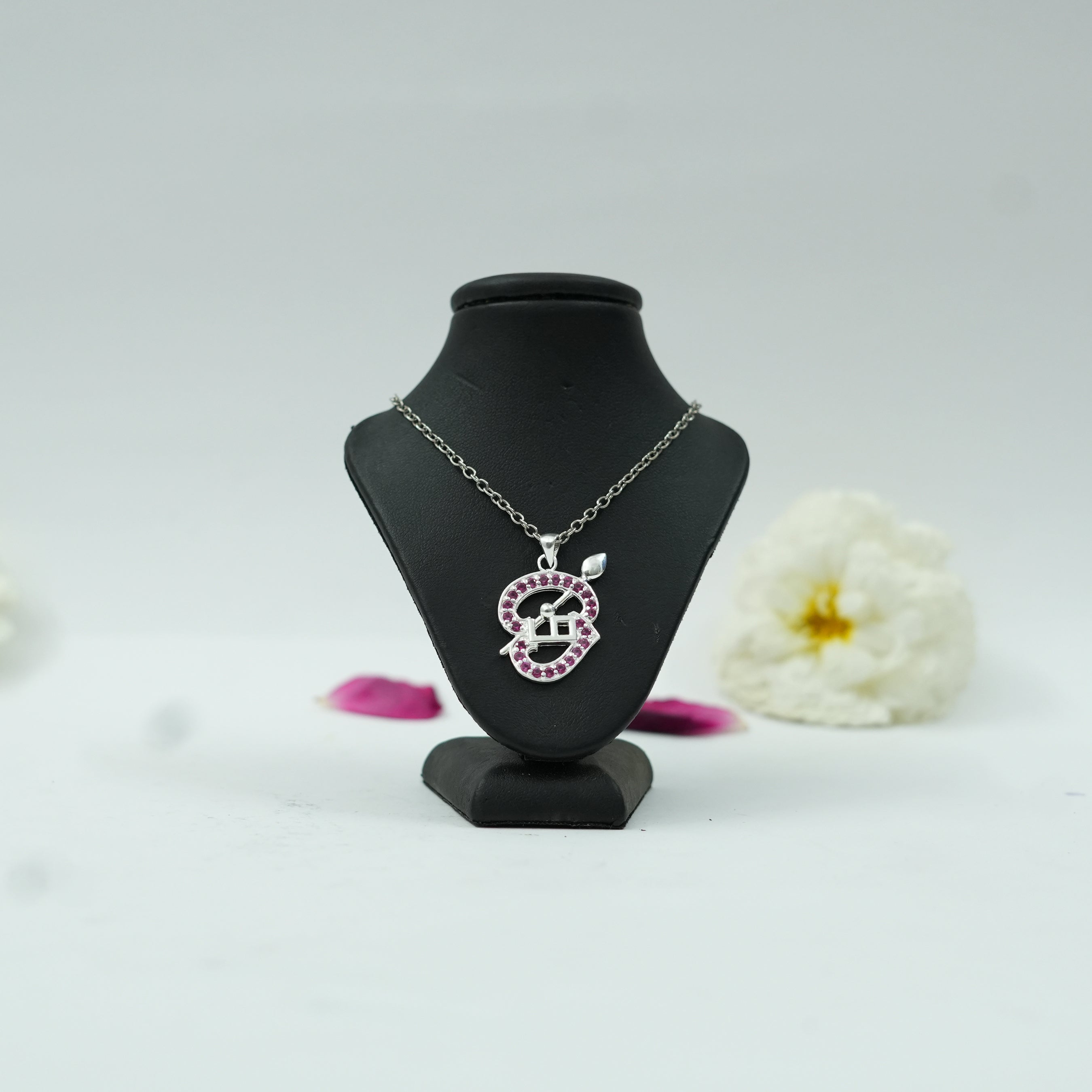 Tamil Om (ஓம்) Pendant with Silver Finish | Sacred South Indian Om Spiritual Pendant