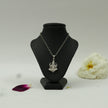 Divine Lotus Seated Lord Ganesha Pendant in Brass with Silver Finish – Pendant Only