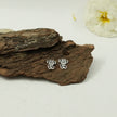 Trishul Om Silver Stud Earrings | Lord Shiva Trident Spiritual Jewellery for Men & Women
