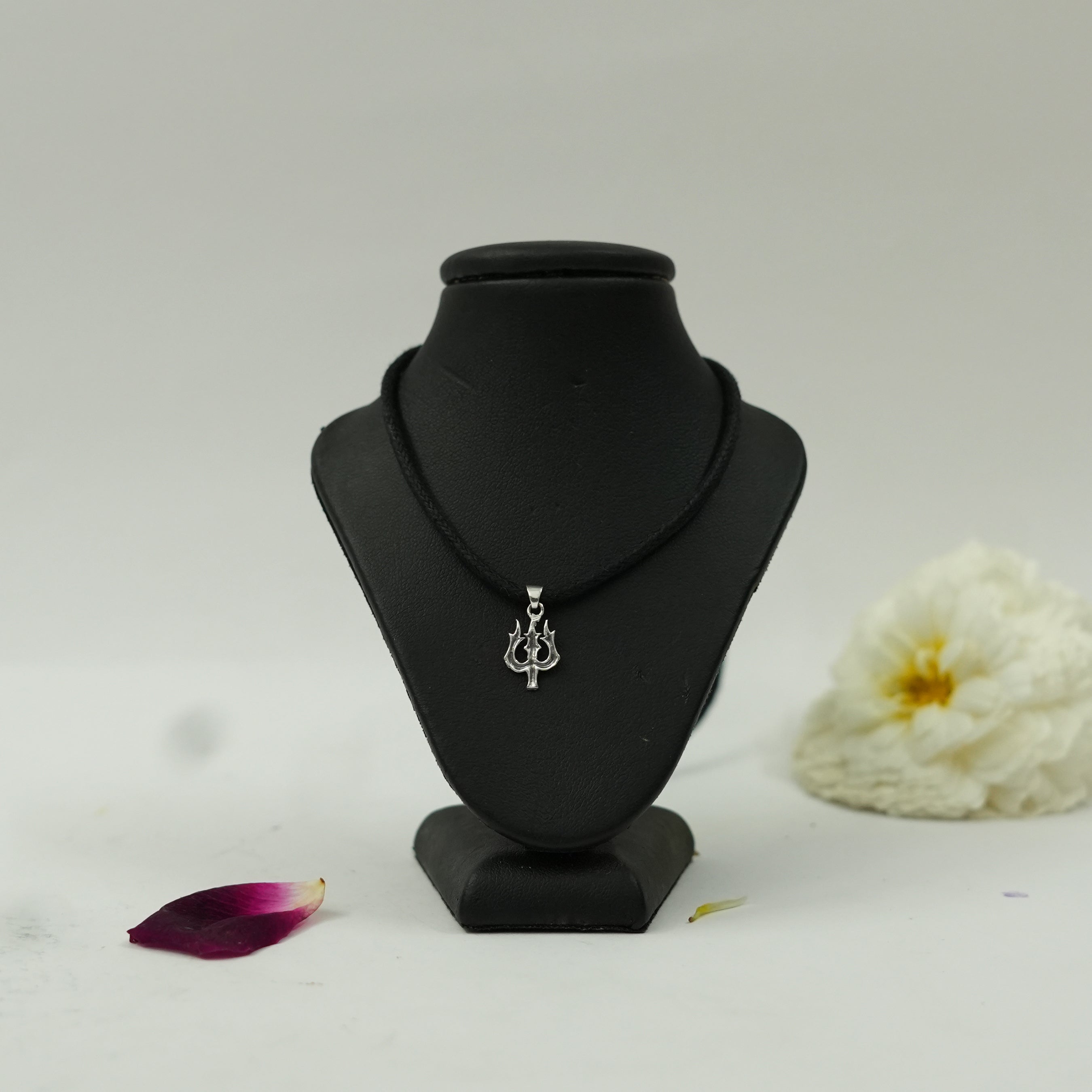 Sacred Trishul Pendant in Brass with Silver Finish – Divine Shiva Symbol (Pendant Only)