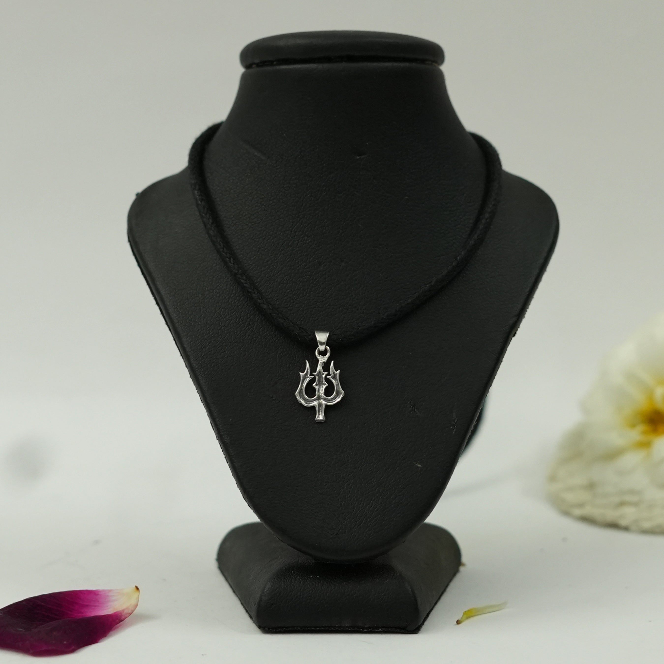 Sacred Trishul Pendant in Brass with Silver Finish – Divine Shiva Symbol (Pendant Only)