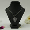 Shirdi Sai Baba Circular Frame Pendant in Brass with Silver Finish (Pendant Only)