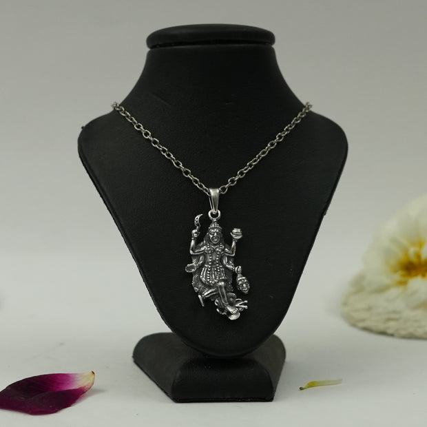 Maa Kali Brass Pendant with Silver Finish – Divine Protection Locket (Pendant Only)