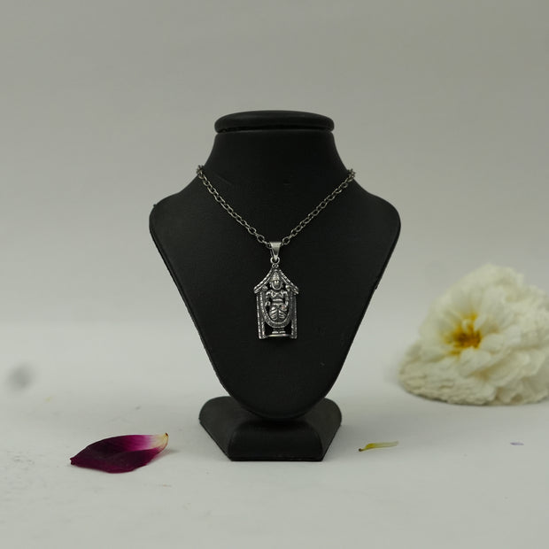 Lord Venkateswara (Balaji) Brass Pendant with Silver Finish – Temple Design Locket (Pendant Only)
