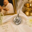 Shukrana Guru Ji Pendant | Bade Mandir Guru Ji Brass Pendant with Silver Finish