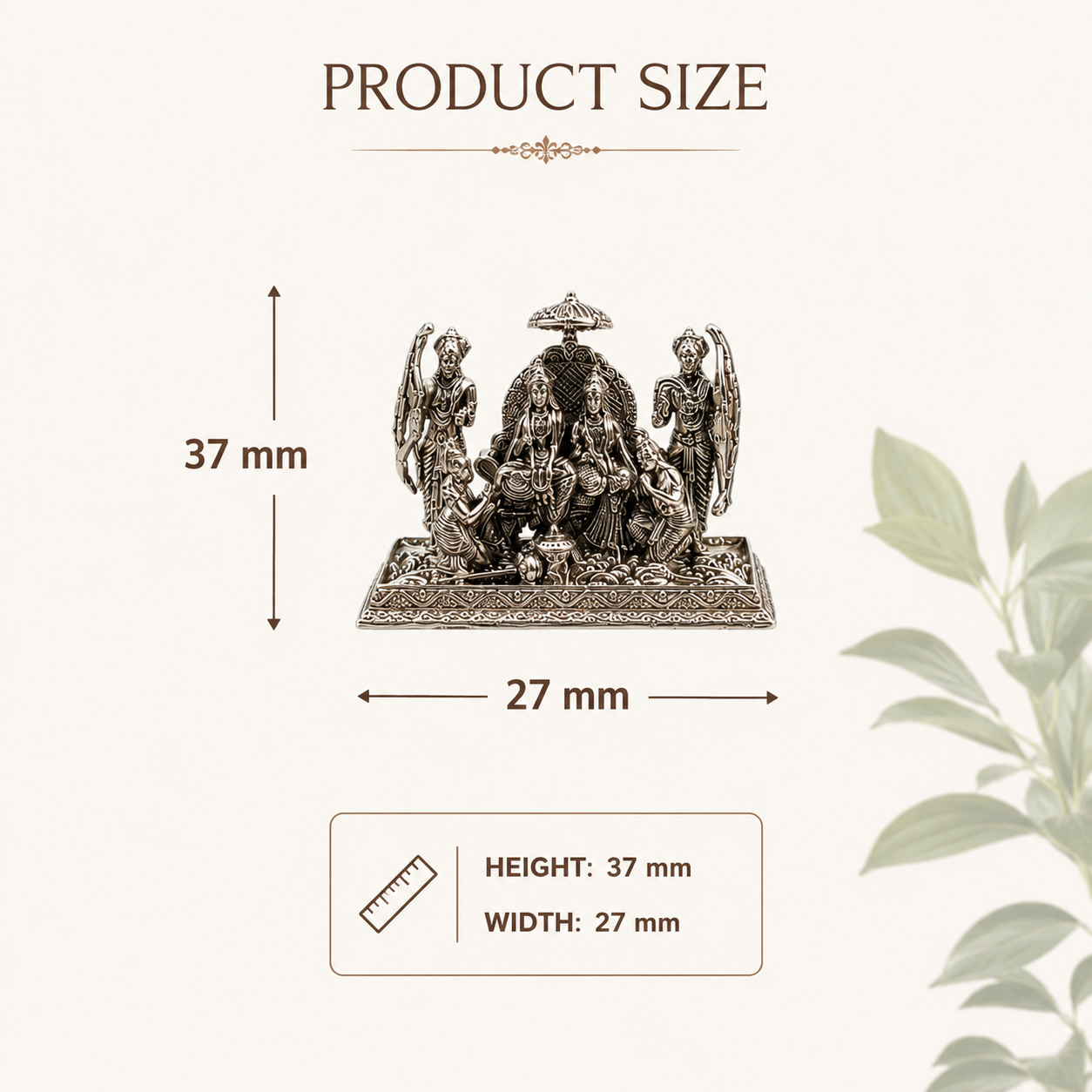 Ram Darbar Idol | Premium Brass Murti with Silver Finish | Lord Ram, Sita, Lakshman & Hanuman Statue