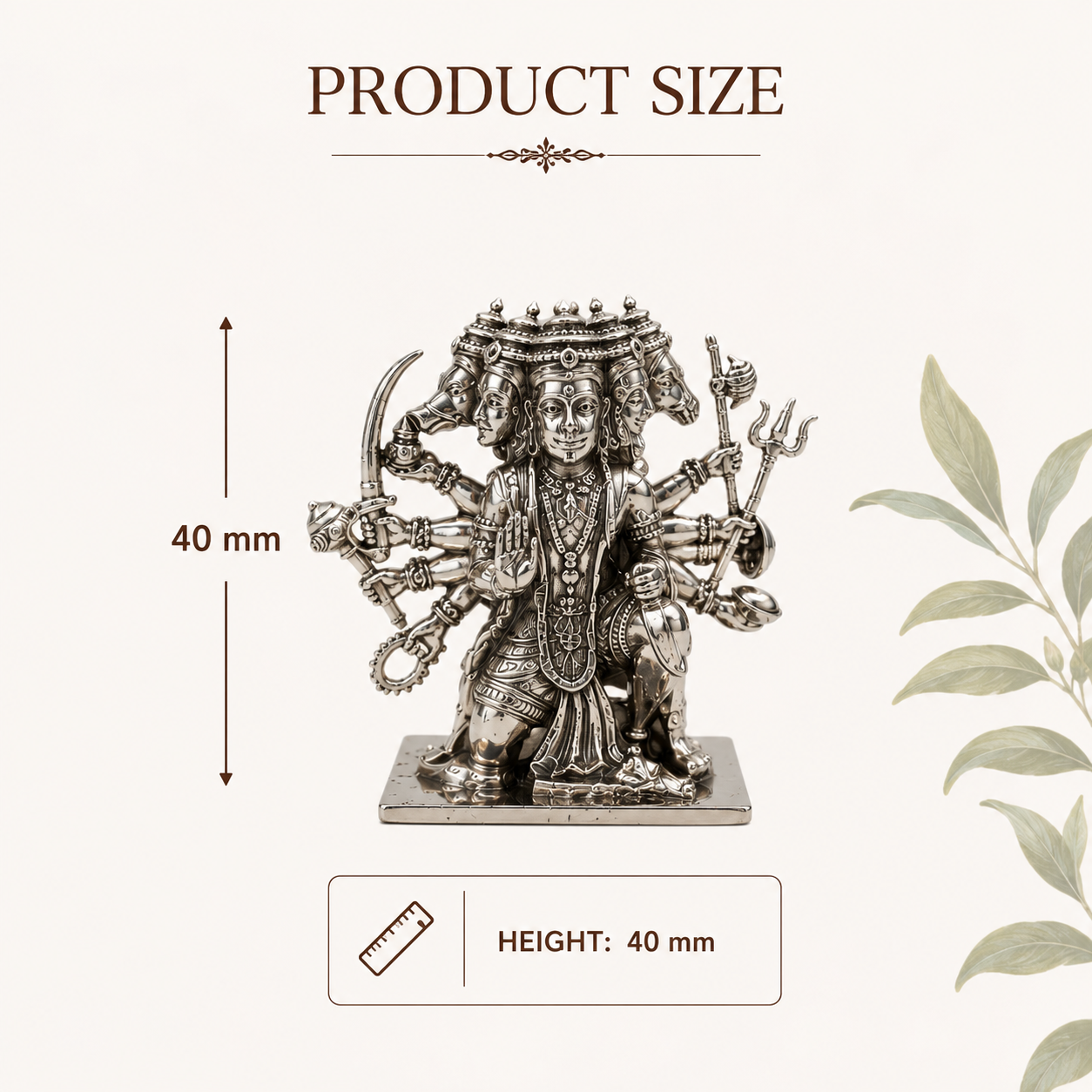 Panchmukhi Hanuman Idol | Premium Brass Murti with Silver Finish | Five-Faced Hanuman Statue