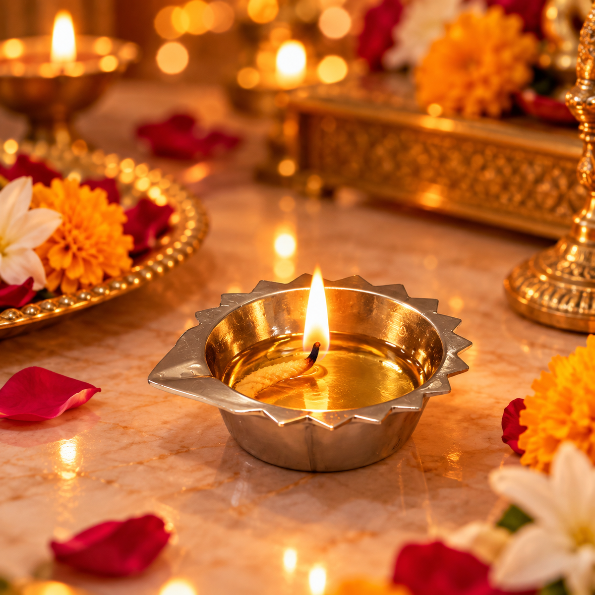 Brass Diya for Daily Puja & Diwali – 43 mm