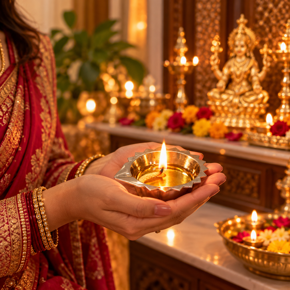 Brass Diya for Daily Puja & Diwali – 43 mm