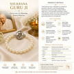Shukrana Guru Ji Pearl Bracelet | Bade Mandir Guru Ji Brass Charm with Silver Finish