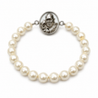 Shukrana Guru Ji Pearl Bracelet | Bade Mandir Guru Ji Brass Charm with Silver Finish