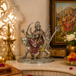 Maa Durga Idol | Brass Idol with Silver Finish | Sherawali Mata Murti for Home Temple