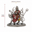 Maa Durga Idol | Brass Idol with Silver Finish | Sherawali Mata Murti for Home Temple