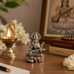 Maa Saraswati Idol | Premium Brass Idol with Silver Finish | Goddess of Knowledge & Wisdom Murti
