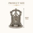 Tirupati Balaji Idol with Temple Arch | Premium Brass Murti with Silver Finish | Lord Venkateswara Statue