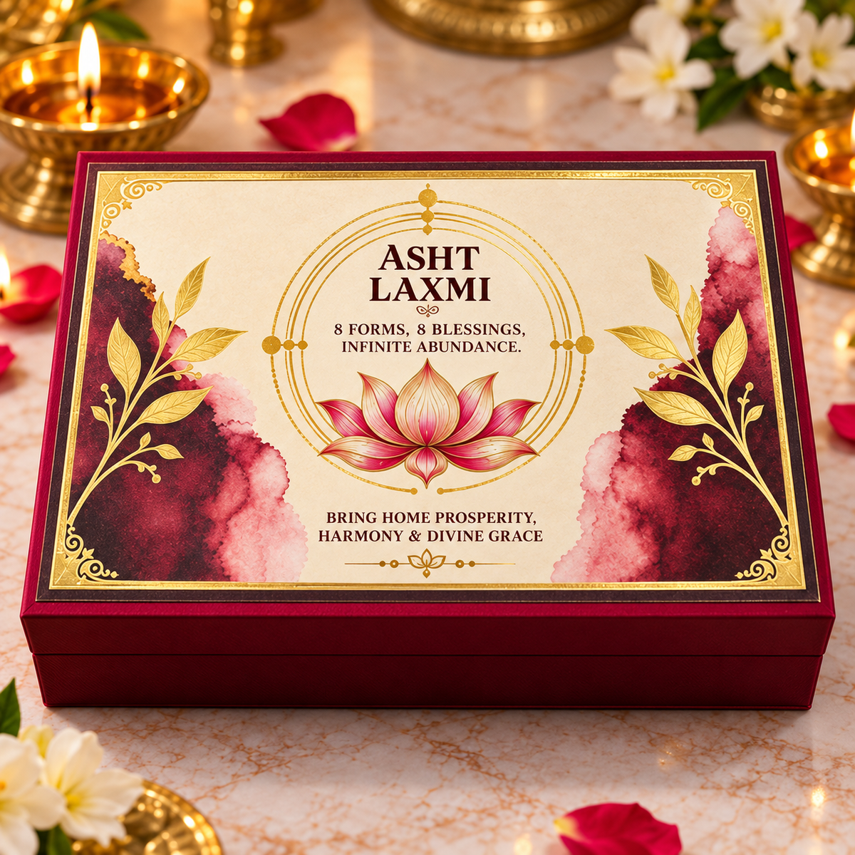 Asht Laxmi Brass Idol Set of 8 with Gift Box