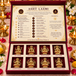 Asht Laxmi brass idol set of eight in an open decorative presentation box