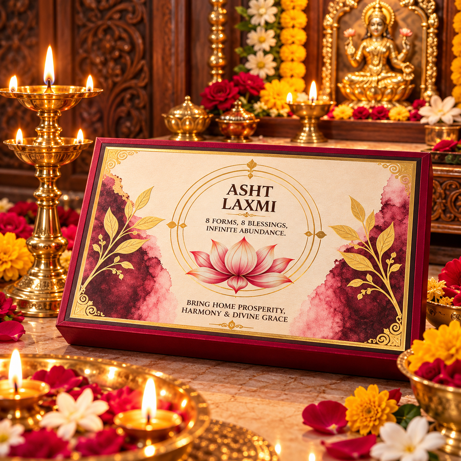 Asht Laxmi Brass Idol Set of 8 with Gift Box