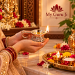 Swastik Brass Diya with Handle – Silver Finish for Diwali Puja