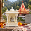 Neem Karoli Baba idol with mandir showing 106 mm height, 74 mm width and 57 mm depth