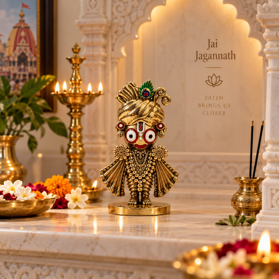 Jagannath Ji Murti | Brass Idol with Brass & Silver Finish