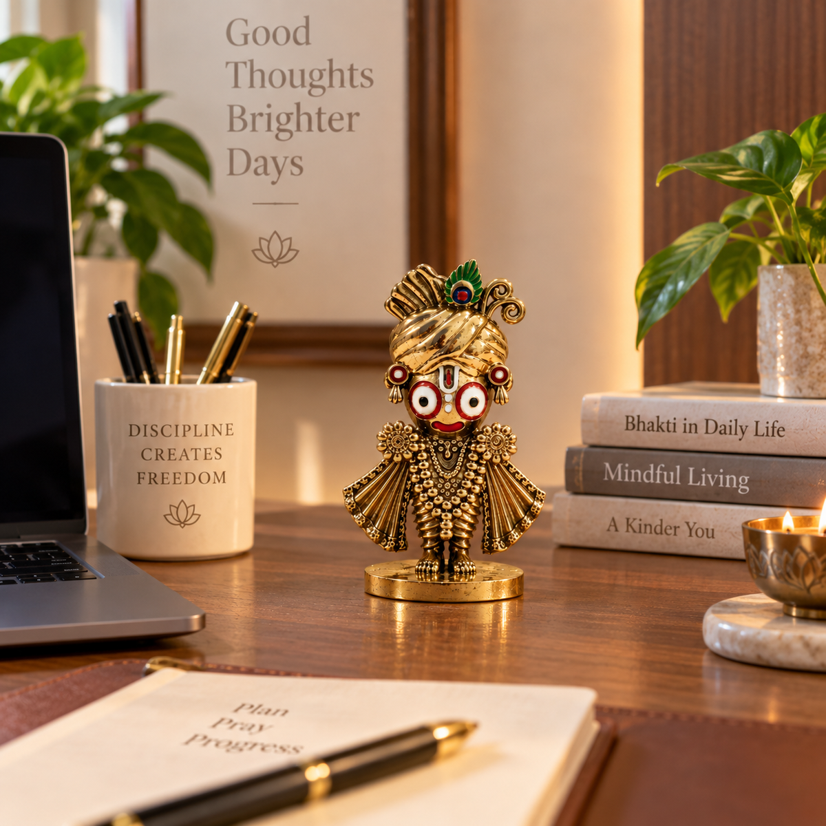 Jagannath Ji Murti | Brass Idol with Brass & Silver Finish