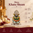 Khatu Shyam Ji brass murti with silver finish showing 52 mm height and 83 gram weight
