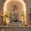 Shiv Parivar Idol | Premium Brass Idol with Brass & Silver Finish | Lord Shiva Parvati Ganesh Kartikeya Murti for Home Temple
