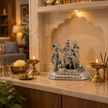 Shiv Parivar Idol | Premium Brass Idol with Brass & Silver Finish | Lord Shiva Parvati Ganesh Kartikeya Murti for Home Temple