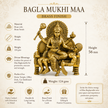 Bagla Mukhi Maa Idol | Premium Brass Idol with Brass & Silver Finish | Victory Over Negativity | Baglamukhi Mata Murti for Home Temple & Office