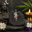 Mahadev Ji Pendant | Brass with Silver Finish & Red Enamel | Divine Grace, Always With You | Standing Shiva with Trishul Locket | Pendant Only