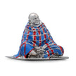 Neem Karoli Baba With Blanket in Silver Finish Hand-Painted Brass Idol | Guru Ji Murti