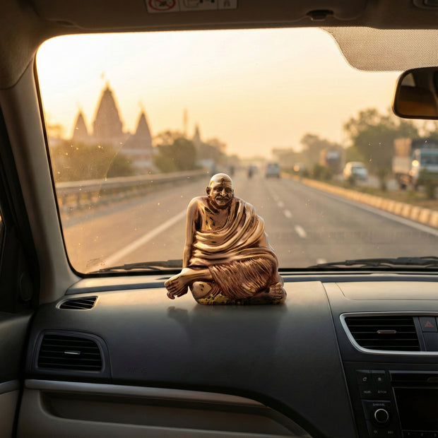 Neem Karoli Baba Silver & Brass Finish Idols | Energized Guru Ji Murti